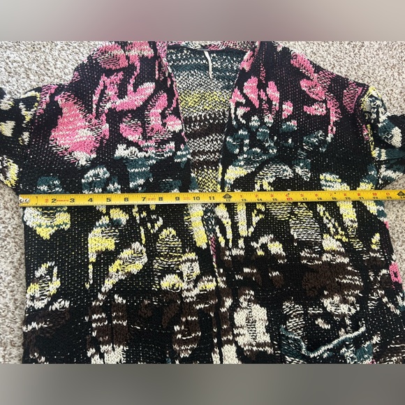 Free People XS Think Twice Cardigan Multi-Color Oversized Bohemian Hippie Boho - Picture 9 of 10